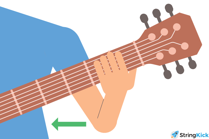 Bar chord elbow position