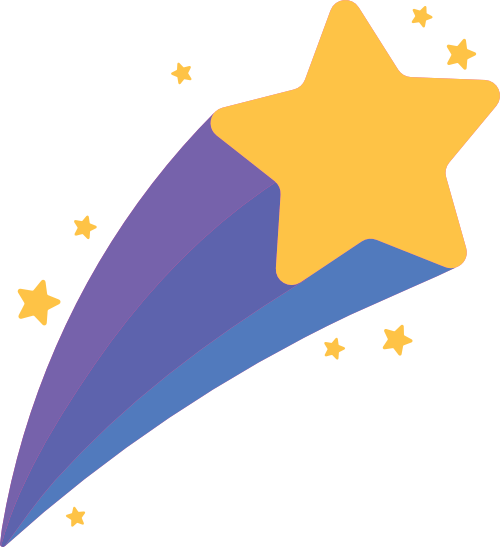 Shooting star representing playing by ear and musical inspiration