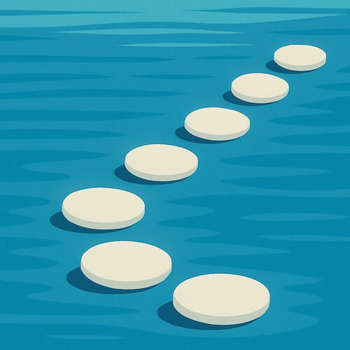 Stepping stones representing scale degree ear training progression